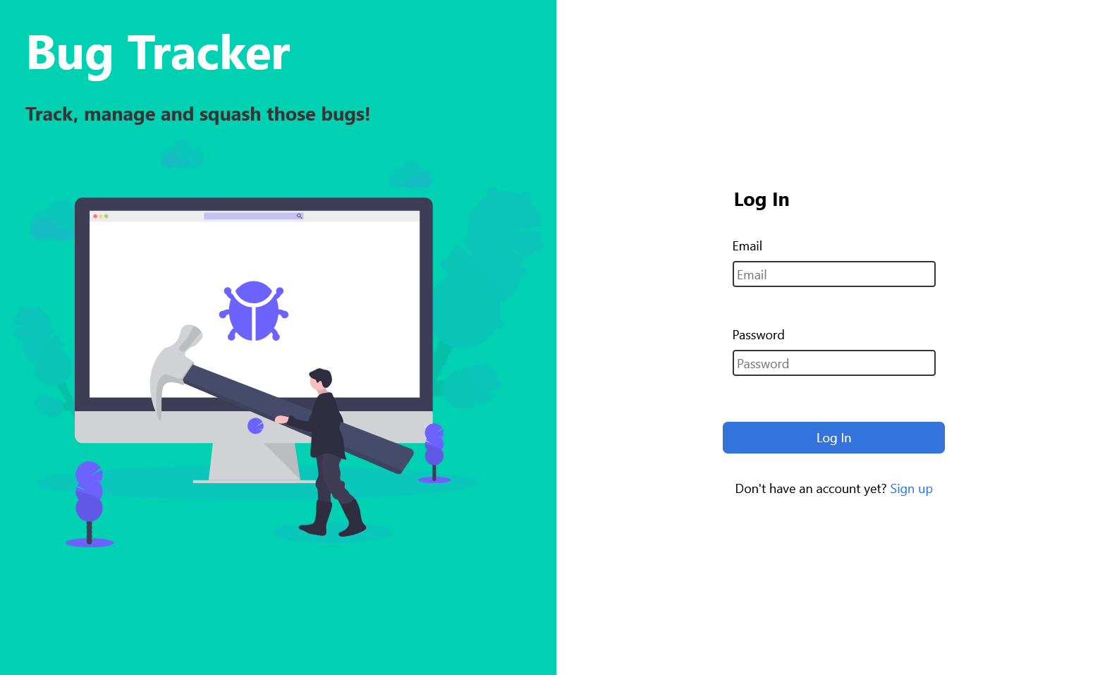 An image showing the website bugtracker.duncanbain.dev